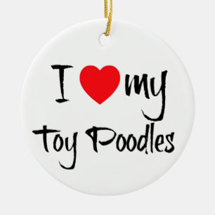 Ik hartje mijn Speelgoed poedels Keramisch Ornament
