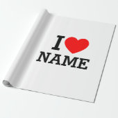 Ik hartnaam cadeaupapier (Uitgerold)