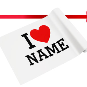 Ik hartnaam cadeaupapier