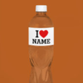 Ik hartnaam waterfles etiket