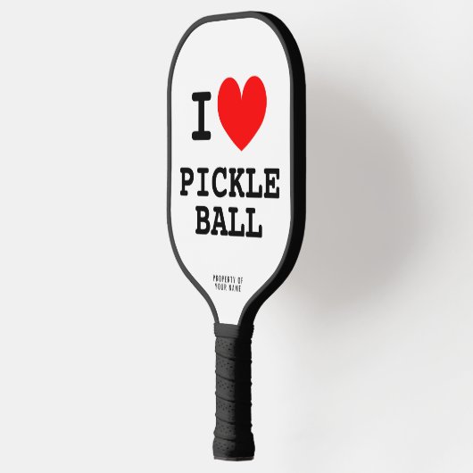 Ik hartzakje met een persoonlijke naam pickleball paddle (Links)