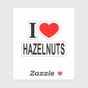 IK ❤️ HAZELNOTEN IK HOU VAN HAZELNOTEN IK HART HAZ STICKER