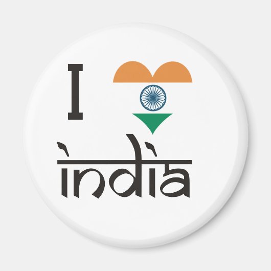 Ik "Heart" India - Ik hou van India Magneet (Voorkant)