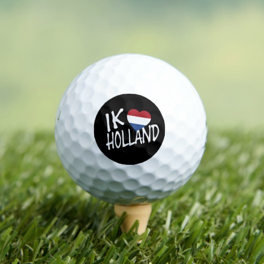 Ik Heartflag Holland wt on bk be6 gbcnt Golfballen (Insitu Shirt)