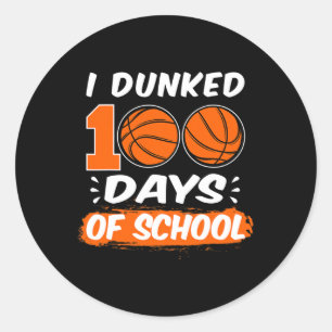 Ik heb 100 dagen betaald met basketbal. ronde sticker