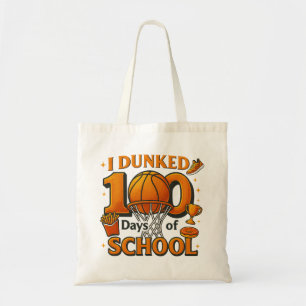 Ik heb 100 dagen school basketbalstudent gedunked tote bag