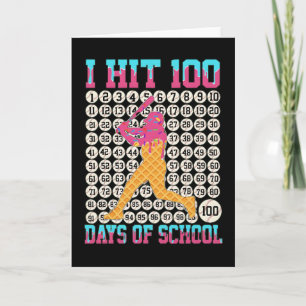 Ik heb 100 dagen school bereikt, leuke honkbal ijs kaart