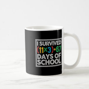 Ik heb 100 dagen school overleefd Grappige wiskund Koffiemok