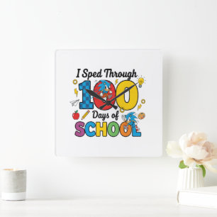 Ik Heb 100 Dagen School Snel Overleefd Jongens Gam Vierkante Klok