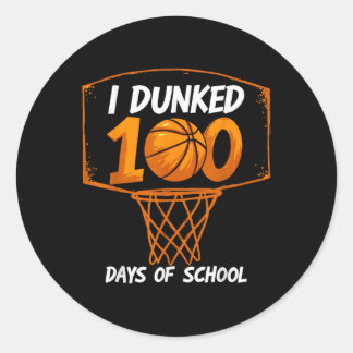 Ik heb 100 dagen schoolbasketbal 100e dag b ronde sticker