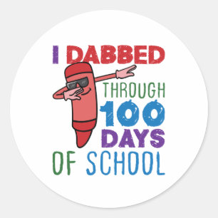 Ik heb 100 dagen schoolpotlood doorgeprikt ronde sticker