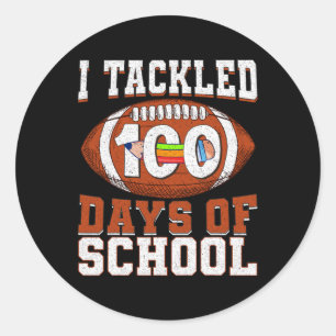 Ik heb 100 dagen schoolvoetbal aangepakt 100e dag  ronde sticker