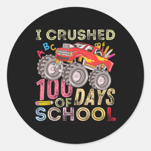 Ik heb 100 dagen van de schoolMonster Truck 100th  Ronde Sticker