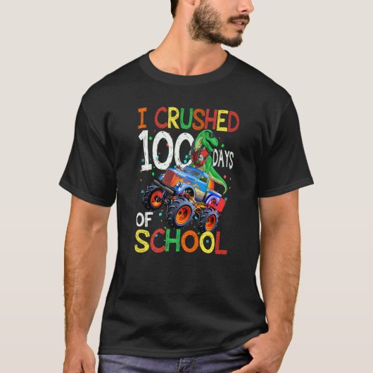 Ik heb 100 dagen van school Dino Rex Riding Monst T-shirt (Voorkant)