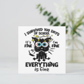 Ik heb 100 dagen van school overleefd Het is goed  Kaart (Staand voorkant)