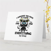 Ik heb 100 dagen van school overleefd Het is goed Kaart (Gele Bloem)