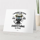 Ik heb 100 dagen van school overleefd Het is goed Kaart (Achterkant)