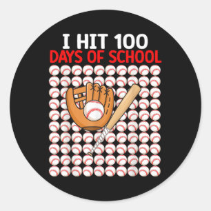 Ik heb 100 Days of School Baseball Bat Boys Peuter Ronde Sticker