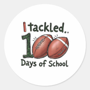 Ik heb 100 Days of School Football 100th Day St Ronde Sticker