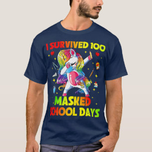 Ik heb 100 gemaskerde schooldagen overleven.. die t-shirt