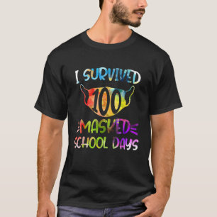 Ik heb 100ste gemaskerde schooldag overleefd, grap t-shirt