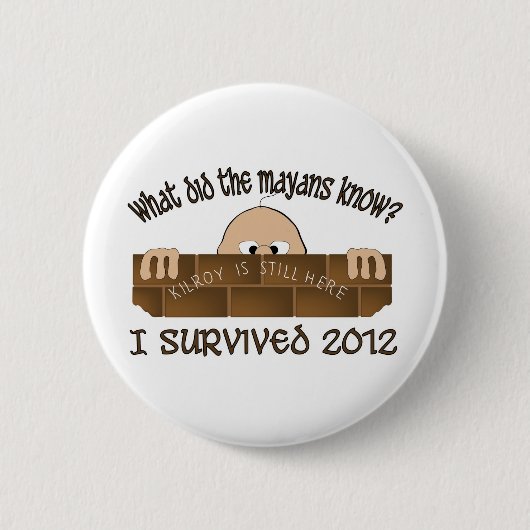 "Ik heb 2012" Buttonnen overleefd. Ronde Button 5,7 Cm (Voorkant)