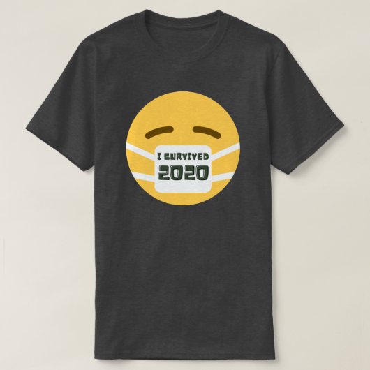 Ik heb 2020 Masker Emoji overleefd T-shirt (Design voorkant)