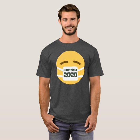 Ik heb 2020 Masker Emoji overleefd T-shirt (Voorkant volledig)