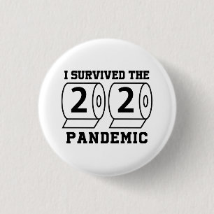 Ik heb 2020 overleefd met een pandemisch toiletpap ronde button 3,2 cm