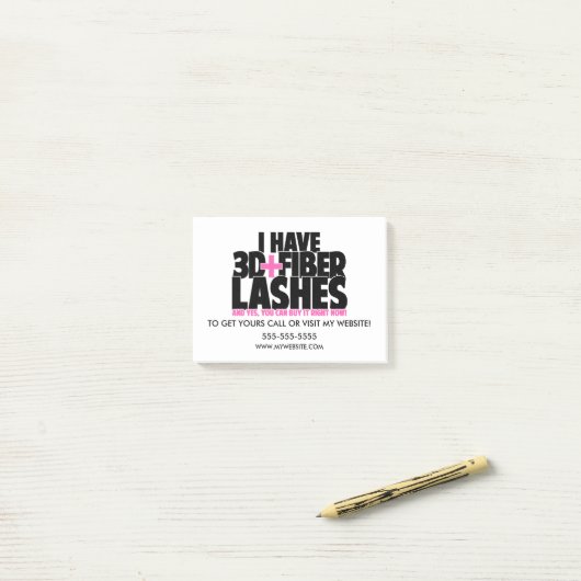 Ik heb 3d + Fibre Lashes Post-it® Notes (Op bureau)