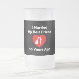 Ik heb 50 jaar geleden mijn beste vriend getrouwd matglas bierpul