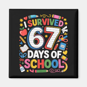 Ik heb 67 dagen overleefd op school Schattig kind Magneet