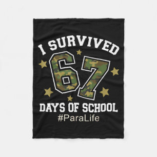 Ik heb 67 dagen school camouflage overleefd 6 7 Me Fleece Deken