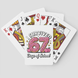 Ik heb 67 dagen school overleefd 100 dagen school pokerkaarten