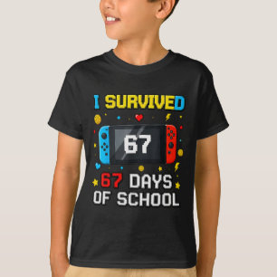 Ik heb 67 dagen school overleefd 67 Grappige Onder T-shirt