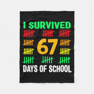Ik heb 67 dagen school overleefd 6 7 shirt kindere fleece deken