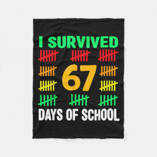 Ik heb 67 dagen school overleefd 6 7 T-shirt kinde Fleece Deken