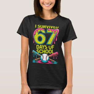 Ik heb 67 dagen school overleefd Funny 67 Baseball T-shirt