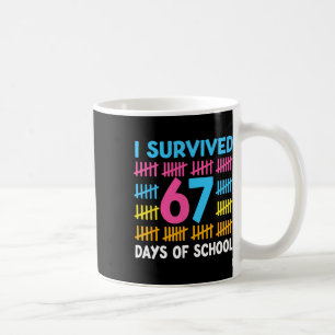 Ik heb 67 dagen school overleefd Funny 67 Meme Tie Koffiemok