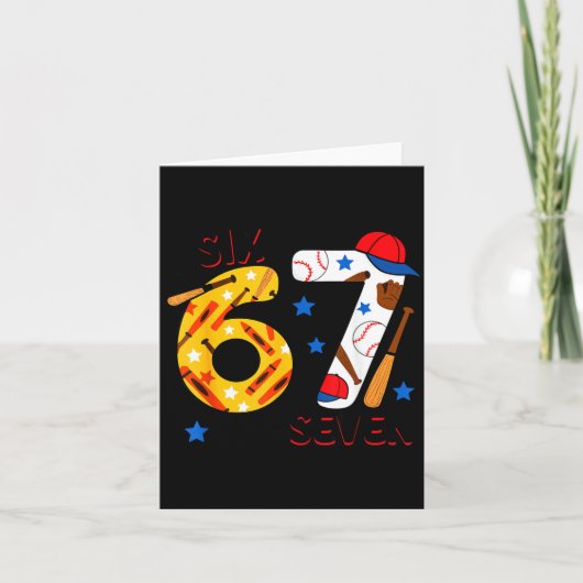 Ik heb 67 dagen school overleefd Funny 6 7 honkbal Kaart (Voorkant)