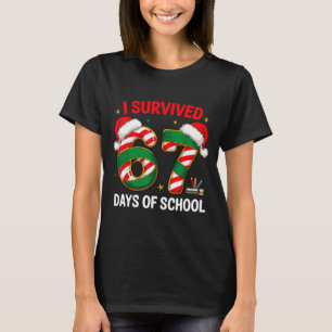 Ik heb 67 dagen school overleefd Funny Gen Kerstmi T-shirt