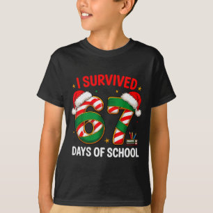 Ik heb 67 dagen school overleefd Funny Gen Kerstmi T-shirt