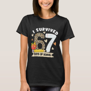 Ik heb 67 dagen school overleefd Funny Luipaard St T-shirt