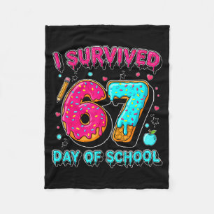 Ik heb 67 dagen school overleefd Funny Meme Leraar Fleece Deken