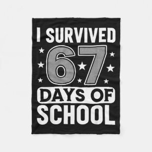 Ik heb 67 dagen school overleefd Funny Meme Leraar Fleece Deken