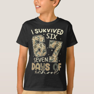 Ik heb 67 dagen school overleefd Funny Meme Leraar T-shirt