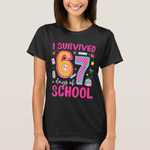 Ik heb 67 dagen school overleefd Funny Meme Lerare T-shirt