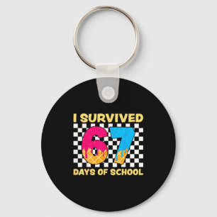 Ik heb 67 dagen school overleefd Funny Meme Studen Sleutelhanger