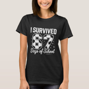 Ik heb 67 dagen school overleefd Funny Voetbal  T-shirt