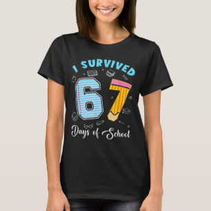 Ik heb 67 dagen school overleefd Grappig 67 Meme L T-shirt